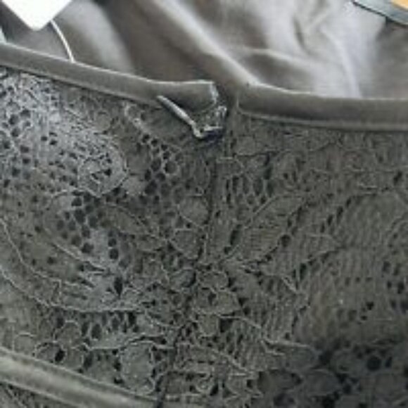 NWT Ann Taylor Black Lace Overlay Corset Look A-Line Dress Women's size 10 - Picture 6 of 16